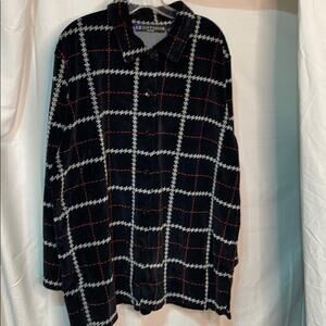 IB Diffusion 2x black button down velour shirt euc
